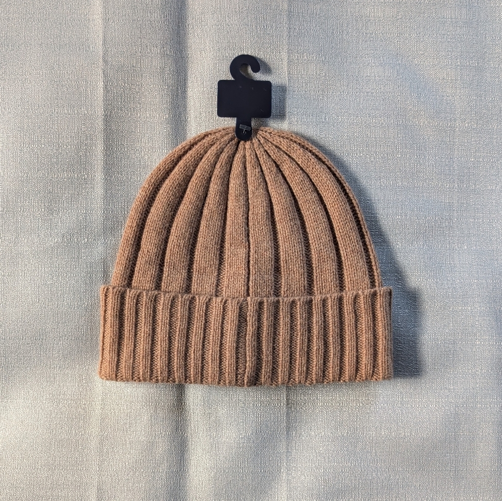 Polo by Ralph Lauren Tan Ribbed Wool Blend Knit Beanie NEW! - Picture 3 of 3